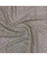 Light Beige Pure Organza Silk Fabric with Sequins Embroidery