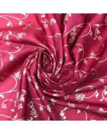 Maroonish Red Dupion Silk Banarasi Fabric