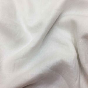 White 56 Inches  Pure Linen Fabric (Dyeable) 60 60 Lea