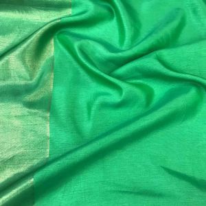 Indian dark green soft pure plain silk fabric
