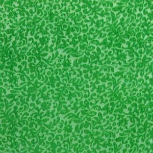 Sea Green Velvet Brasso Fabric with All Over Design
