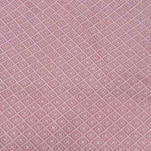 Baby Pink Lucknowi Chikan Checks Embroidery Georgette Fabric 