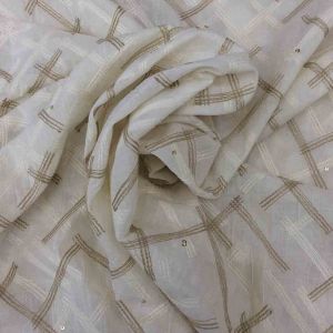 Natural Cream Mulmul Cotton Embroidery Fabric (Dyeable)