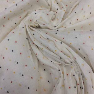 Natural Cream Mulmul Cotton Embroidery Fabric (Dyeable)