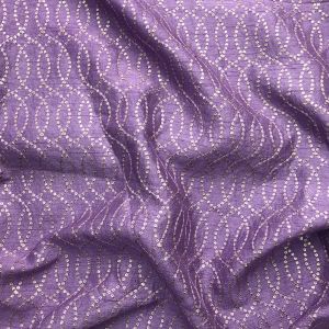 Mauve Slub Dupion Fabric With Abstract Sequence Embroidery 