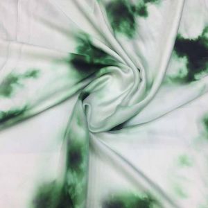Green Tye Dye Shibori Satin Georgette Fabric