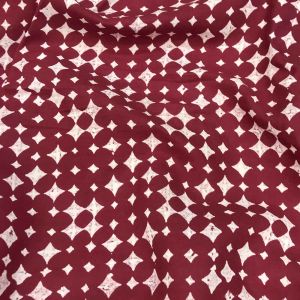 Maroon Swiss Cotton Abstract Printed Fabric