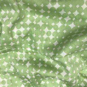 Pista Green Swiss Cotton Abstract Printed Fabric