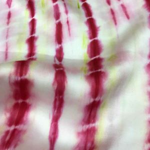 Maroon Green Tye Dye Shibori Cotton Satin Fabric