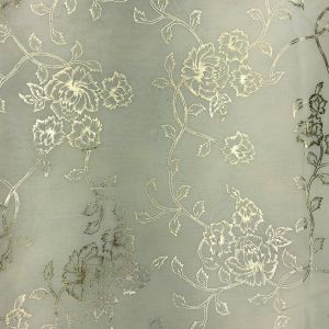 Off-White Kora Cotton Floral Foil Print Fabric 
