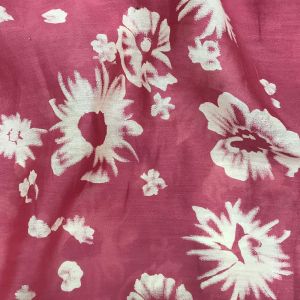 Light Pink Silk Chanderi Fabric Floral Print