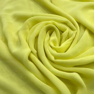 Lemon Yellow Cream Viscose Georgette Fabric