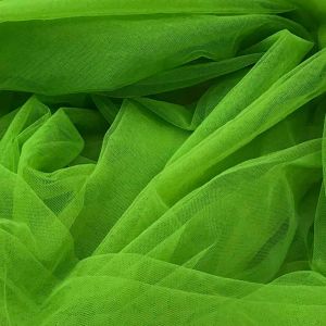 Dark Parrot Green Swiss Net Fabric