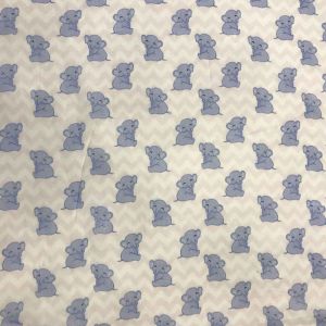 White Elephant Quirky Print Mulmul Cotton Fabric