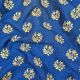  Royal Blue Floral Motifs Embroidery Slub Dupion Fabric 