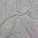  Sea Green Chanderi or Maheshwari Silk Fabric Floral Embroidery 