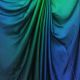 Peacock Colours Pure Satin Georgette Fabric with 4 D Shaded