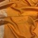 Orange Soft Dupion Silk Fabric With Shimmer Border