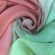 Light Peach / Green 4 Colors Ombre Shaded Georgette Fabric