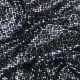 Black Lycra Stretch Fabric with Grey Square Sequins Embroidery