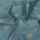 English Blue Chanderi  Fabric with Sequins Geometric Motifs Embroidery