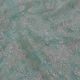 Aqua Blue Pure Organza Silk Fabric with Heavy Floral Embroidery