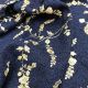 Navy Blue Dupion Silk Fabric with Premium Embroidery