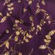 Wine Dupion Silk Fabric with Premium Embroidery