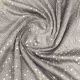 Grey Mirror Chevron Embroidery Dola Silk Fabric
