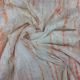 White / Peach Mulmul Cotton Embroidey Fabric with Tye-Dye Print