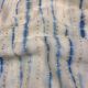 Sky Blue Dupion Silk Fabric with Tye Dye Shibori and Stripes Embroidery