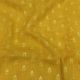 Mustard Yellow Pure Linen Fabric Floral Motifs Embroidery