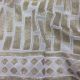 White Georgette Fabric With Gold Zari Embroidery