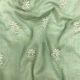 Pista Green Mulmul Cotton Floral Thread Embroidery Fabric