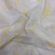Off-White / Yellow Lucknowi Chikan Embroidery Kora Cotton Fabric