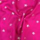 Rani Pink Floral Zari Woven Dupion Silk Fabric