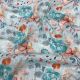 Sky Blue Swiss Cotton Floral Printed Fabric with Embroidery