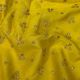 Yellow Dupion Silk Fabric Floral Zari Motifs Embroidery 