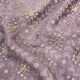 Mauve Dupion Silk Fabric with Floral Thread Embroidery