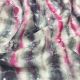 Grey Pink Shibori Tie Dye Mirror Embroidery Dupion Silk Fabric