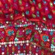 Red Premium Embroidery Georgette Fabric With Border