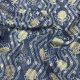 English Blue Banarasi Silk Chanderi Fabric With Abstract Print