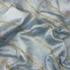 Pastel Blue Dupion Fabric With Leheriya Stripes Embroidery