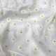 White Chanderi Fabric With Floral Motifs Embroidery (Dyeable)