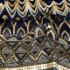Navy Blue Georgette Fabric With Geometric Mirror Embroidery