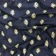 Navy Blue Motifs Sequins Embroidery Slub Dupion Fabric