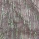 Pastel Pink Pure Organza Silk Fabric with Stripes Embroidery