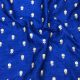 Royal Blue Slub Dupion Fabric Floral Motifs Embroidery 