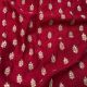 Red Slub Dupion Fabric Floral Motifs Embroidery 