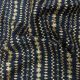 Navy Blue Slub Dupion Fabric With Stripes Sequins Embroidery 